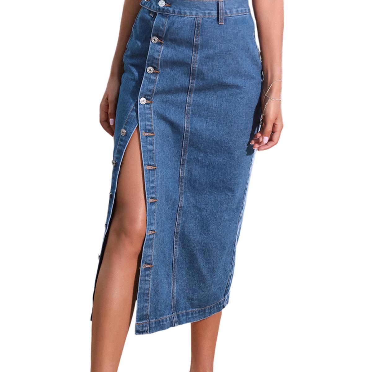 BLWOENS - Falda Jeans Mujer - Azul