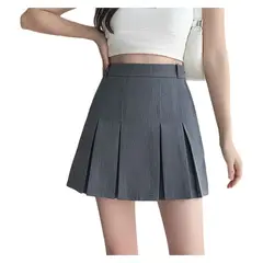 BLWOENS - Falda corta JK de cintura alta para mujeres - Gris