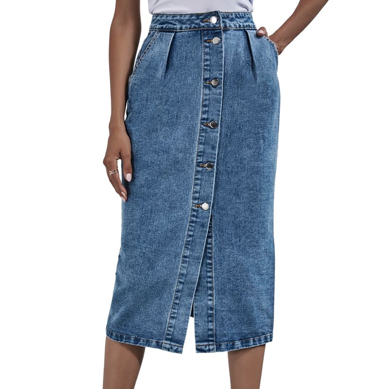 BLWOENS - Falda Jeans Mujer - Azul