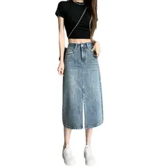 BLWOENS - Falda vaquero casual para mujeres