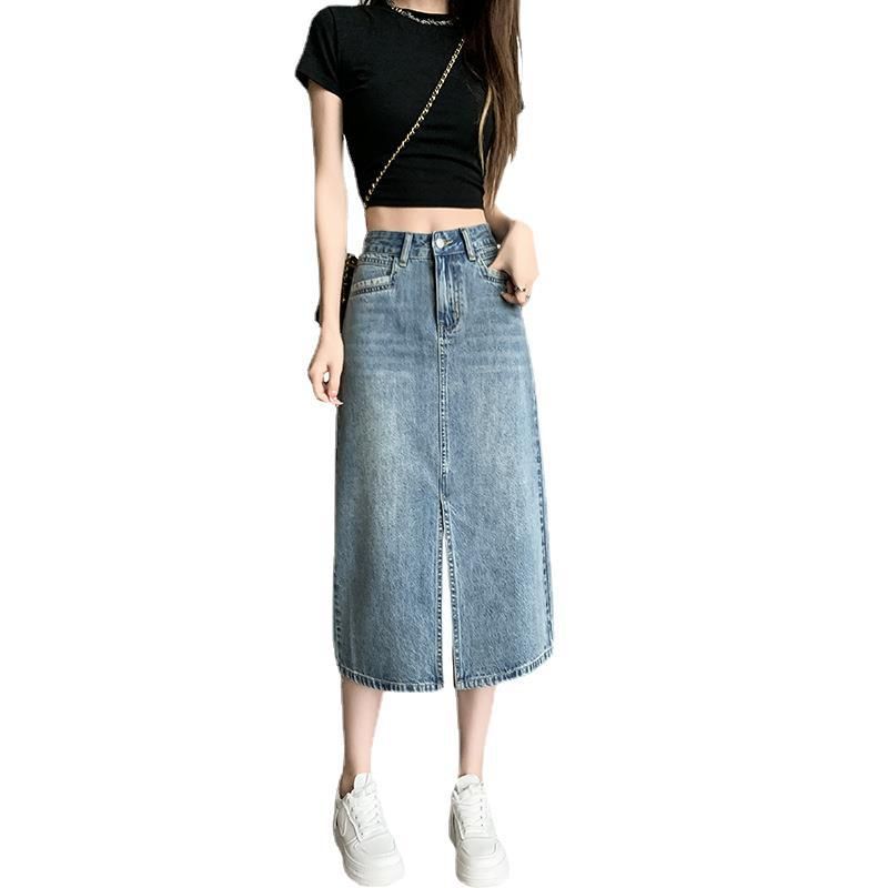 BLWOENS - Falda vaquero casual para mujeres