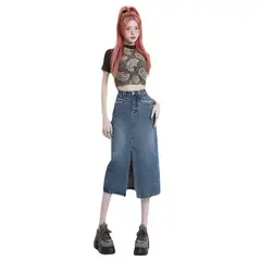 BLWOENS - Falda vaquero casual para mujeres