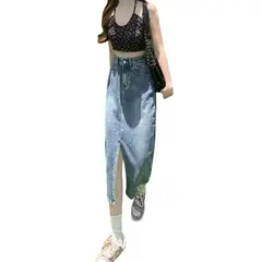 BLWOENS - Falda vaquero casual para mujeres
