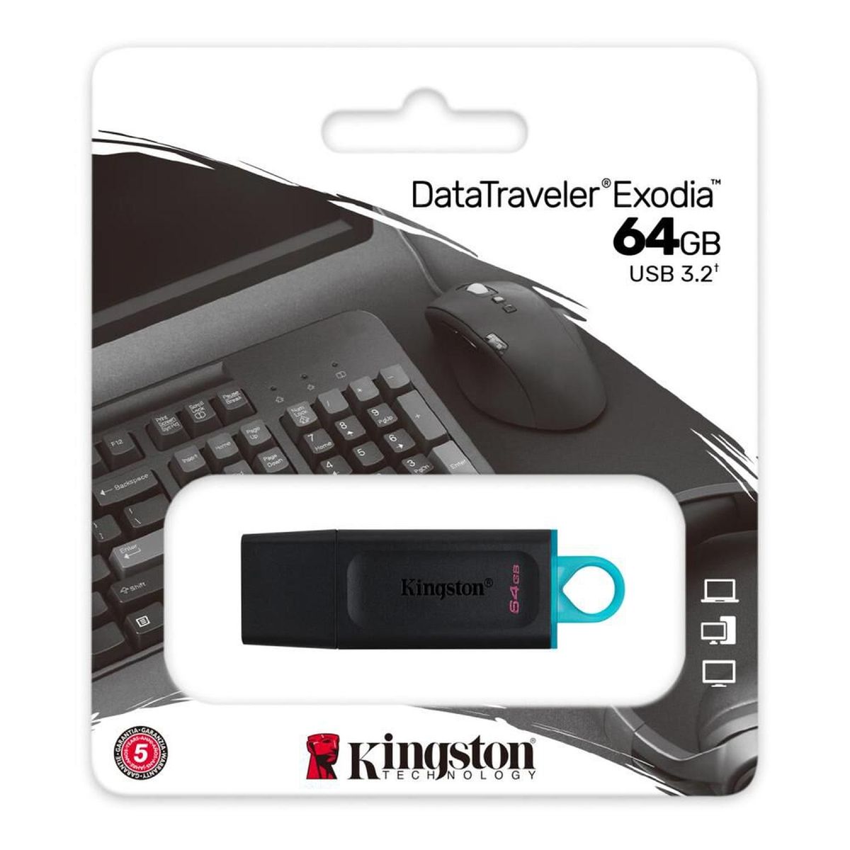 KINGSTON - DTX64GB PENDRIVE EXODIA 32 -64GB 740617-309829 KINGSTON