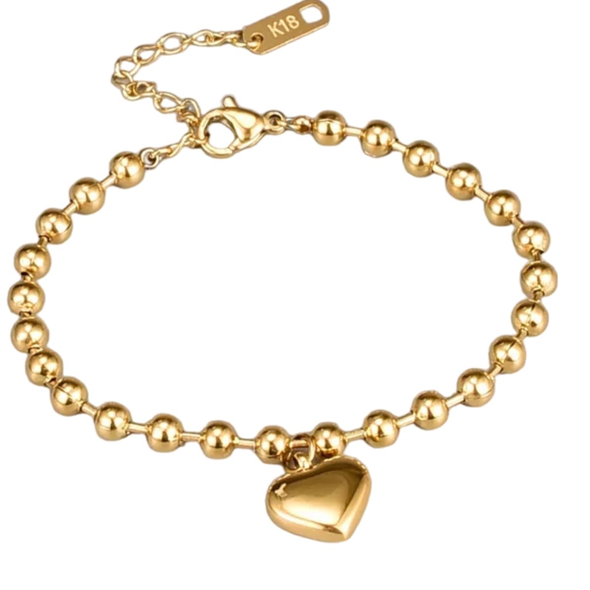 LUXURYJOYAS - Oferta Pulsera Mujer Ajustable CorazónBañoOro18kt