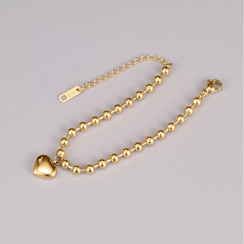 LUXURYJOYAS - Oferta Pulsera Mujer Ajustable CorazónBañoOro18kt