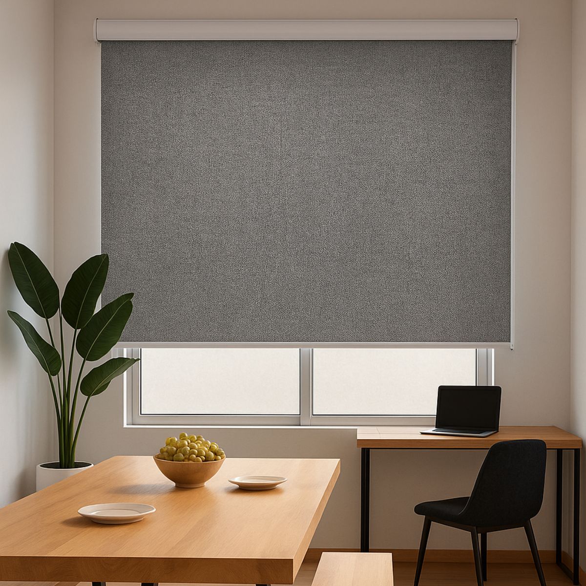 COSAS CASA - Cortina Roller Blackout Gris Jaspeada 080x200