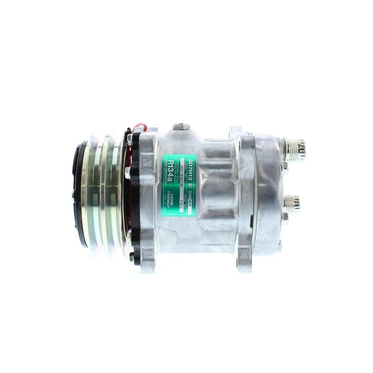 SANDEN - Compresor de Ac  7H13 2A 12V 125MM TAPA KG 7301 MASSEY SANDEN