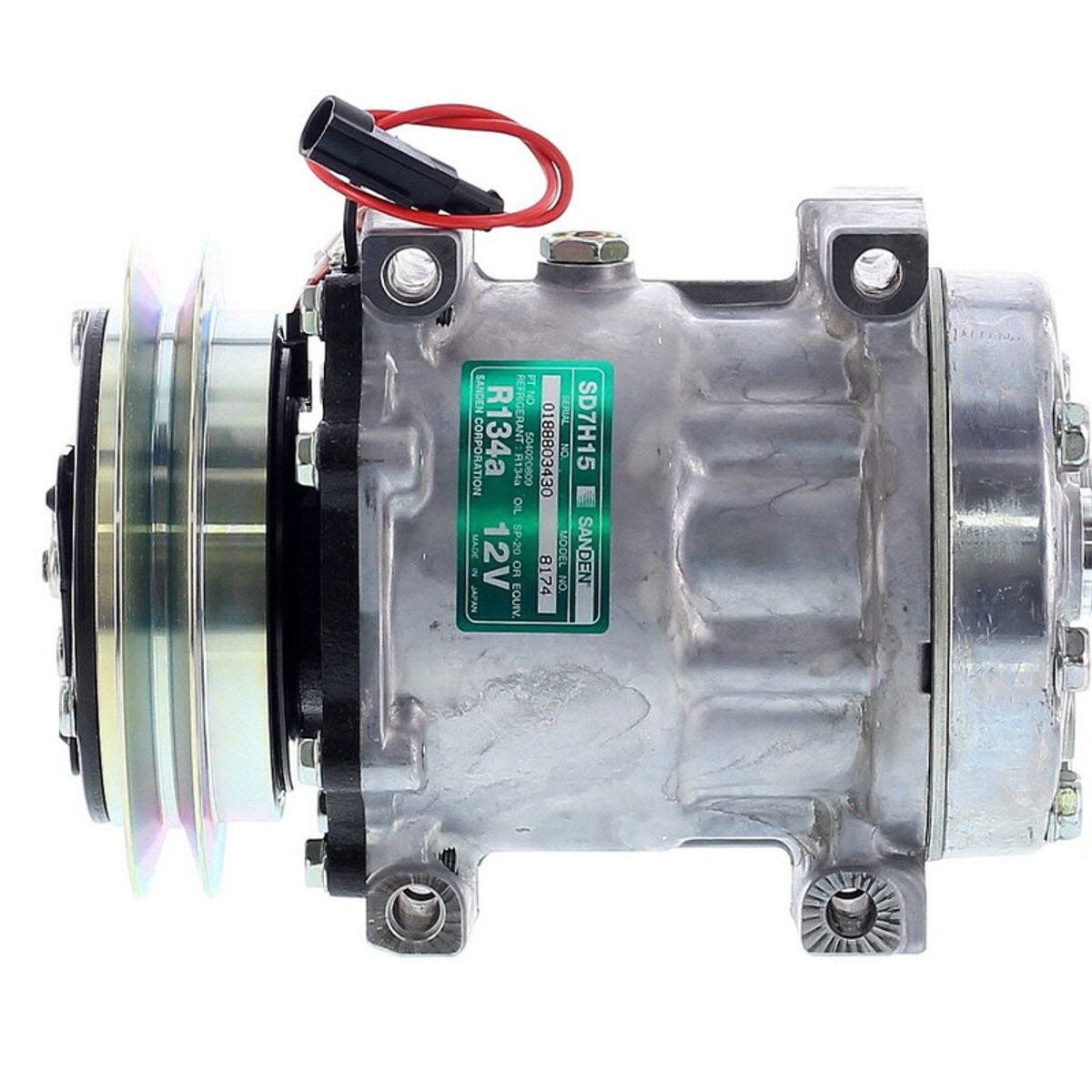 SANDEN - Compresor de Ac 1A 12V 135MM TAPA MD OE  8174 SANDEN