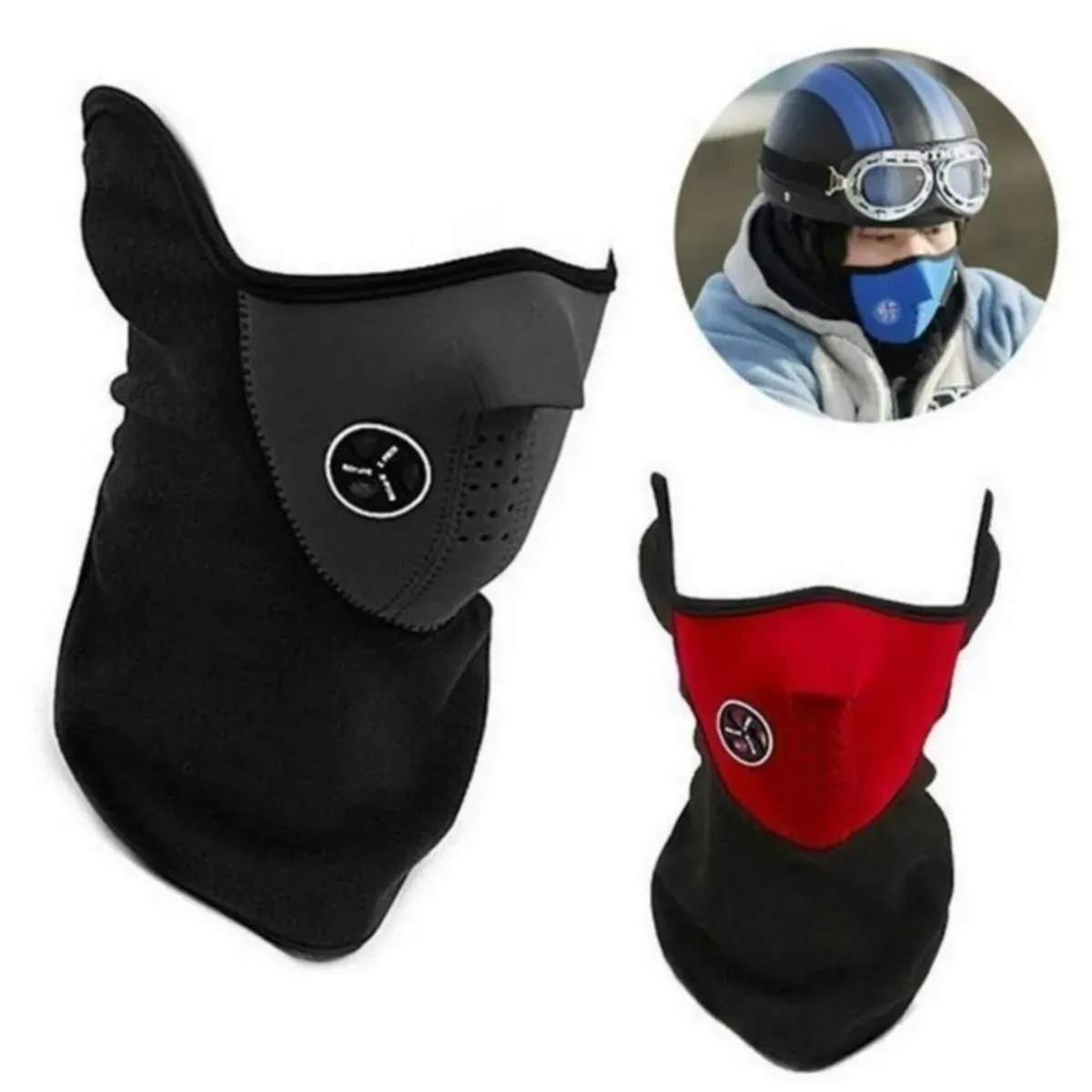 GENERICO - Mascara proteccion polar bicicleta moto Color Rojo