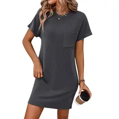 BLWOENS - Vestido casual de verano para mujeres - Negro