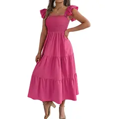 BLWOENS - Vestido casual de verano para mujeres - Rosa