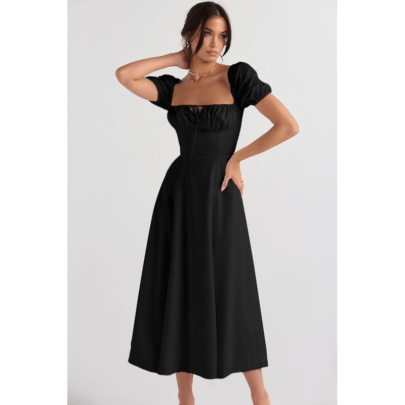 BLWOENS - Vestido casual para Mujer-Negro