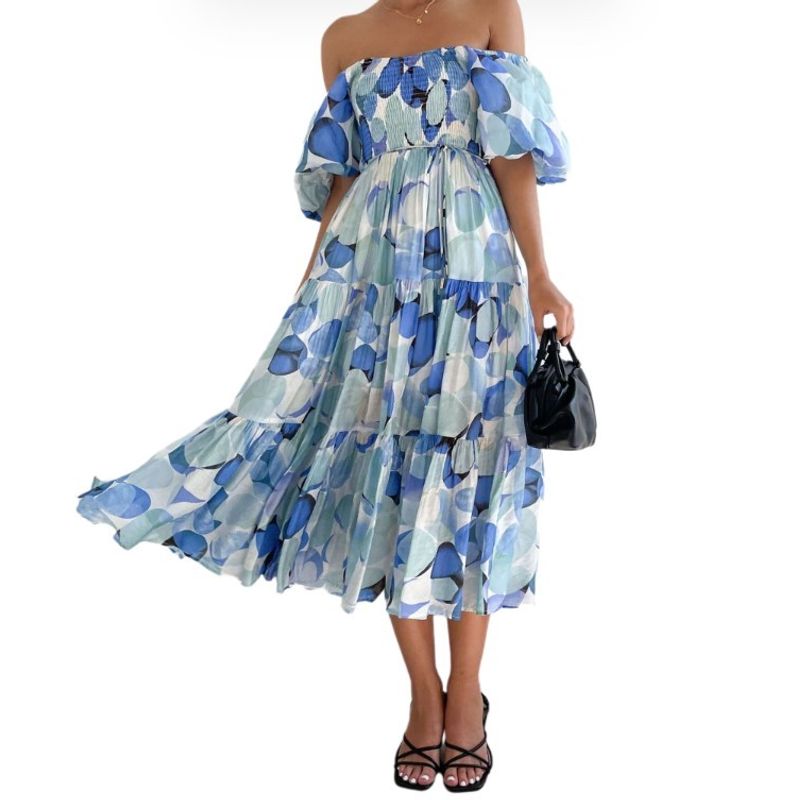 BLWOENS - Vestido casual para Mujer-Azul