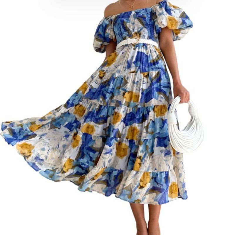 BLWOENS - Vestido casual para Mujer-Azul