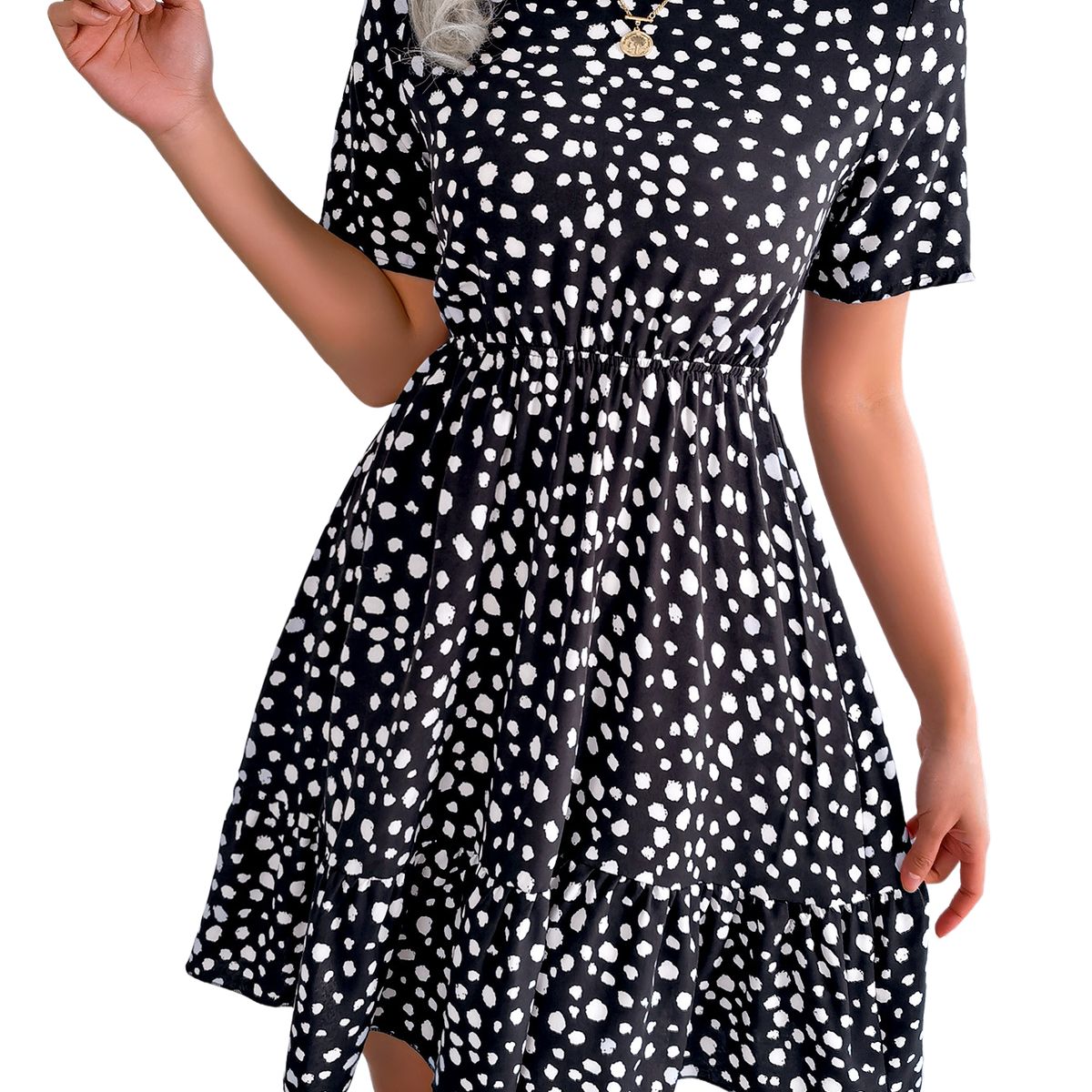 BLWOENS - Vestido casual de verano para mujeres - Negro