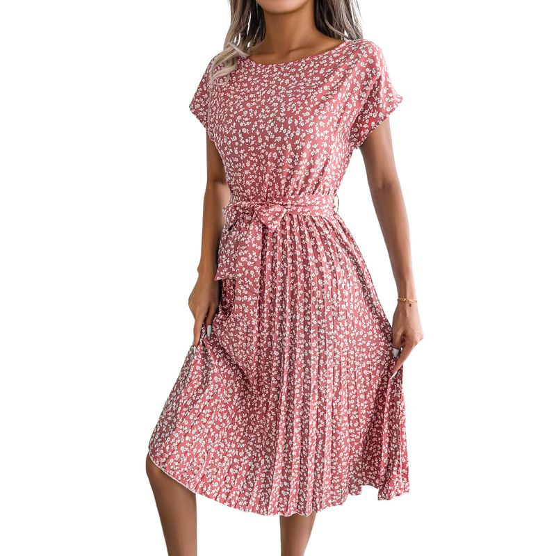 BLWOENS - Vestido casual de verano para mujeres - Rosa