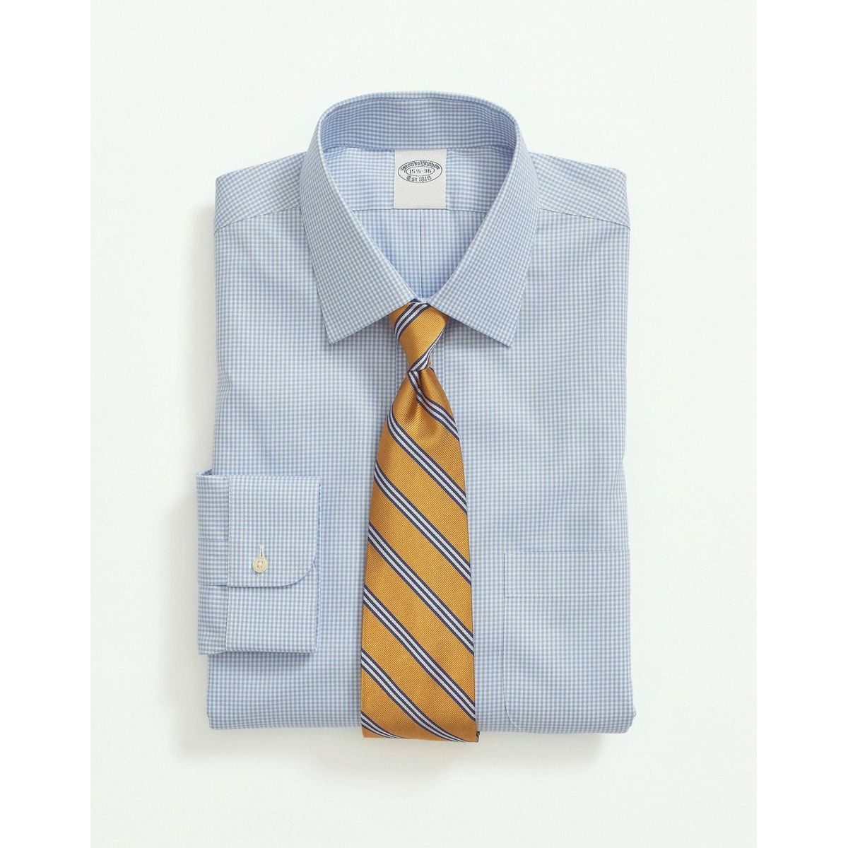BROOKS BROTHERS - Camisa Hombre Ds Ni Sppt Ain Slim - Gingham Azul Brooks Brothers