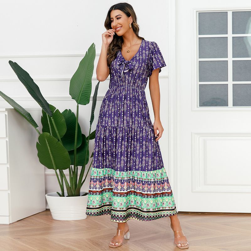 BLWOENS - Vestido casual para Mujer-Púrpura