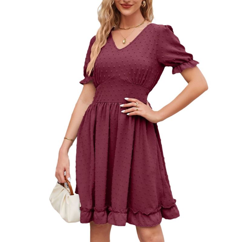 BLWOENS - Vestido casual de verano para mujeres - Rojo