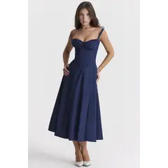 BLWOENS - Vestido casual para Mujer-Azul