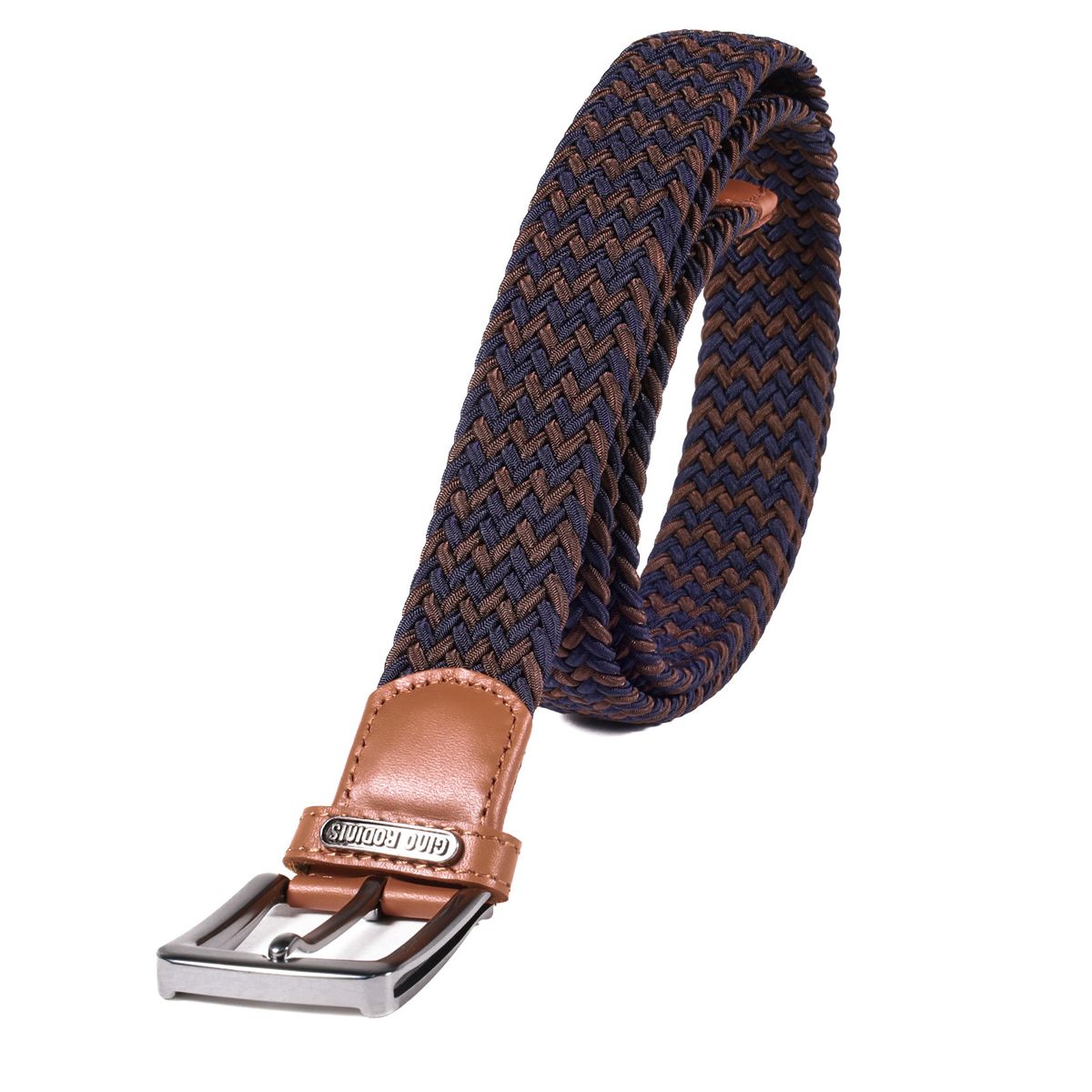 GINO RODINIS - CINTURÓN  ELASTICADO  HOMBRE GINO RODINIS   2515 TALLA S-M AZULMARRON
