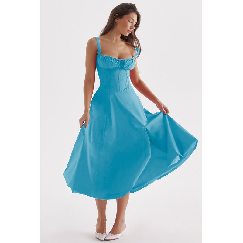 BLWOENS - Vestido casual para Mujer-Azul