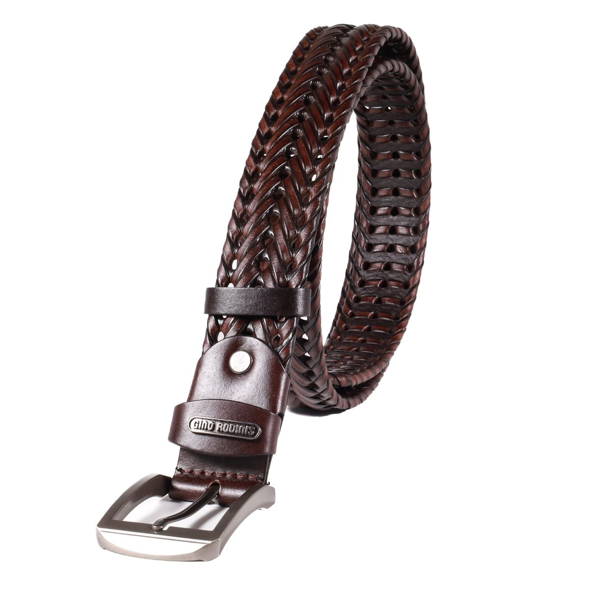 GINO RODINIS - CINTURÓN  DE CUERO  HOMBRE GINO RODINIS   2522 TALLA S-M MARRON