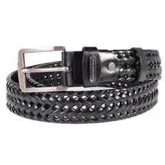 GINO RODINIS - CINTURÓN DE CUERO HOMBRE  2522 TALLA S-M NEGRO