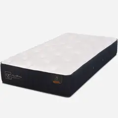 BLOCCARE - Cama Tradicional 1P Box 8cm Colchon Premium Patas Metalicas L200 cm.