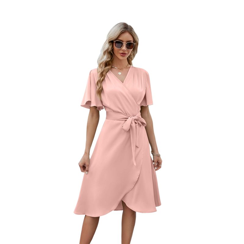 BLWOENS - Vestido casual de verano para mujeres - Rosa