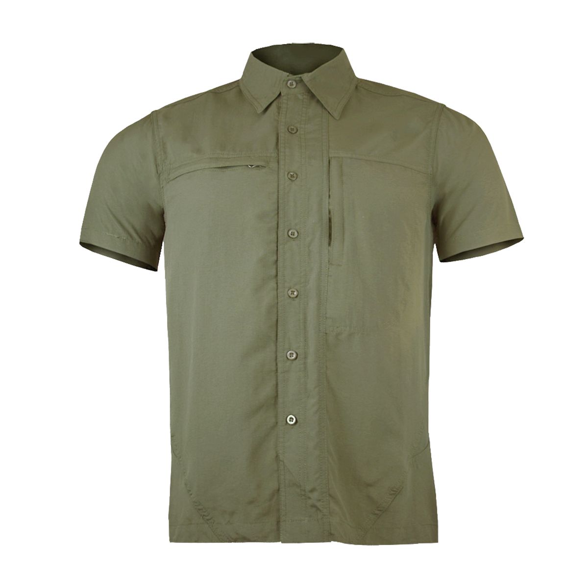 ANDESLAND OUTDOOR APPAREL - Camisa Trekking Ripstop Manga Corta UPF50 Fénec Khaki Hombre