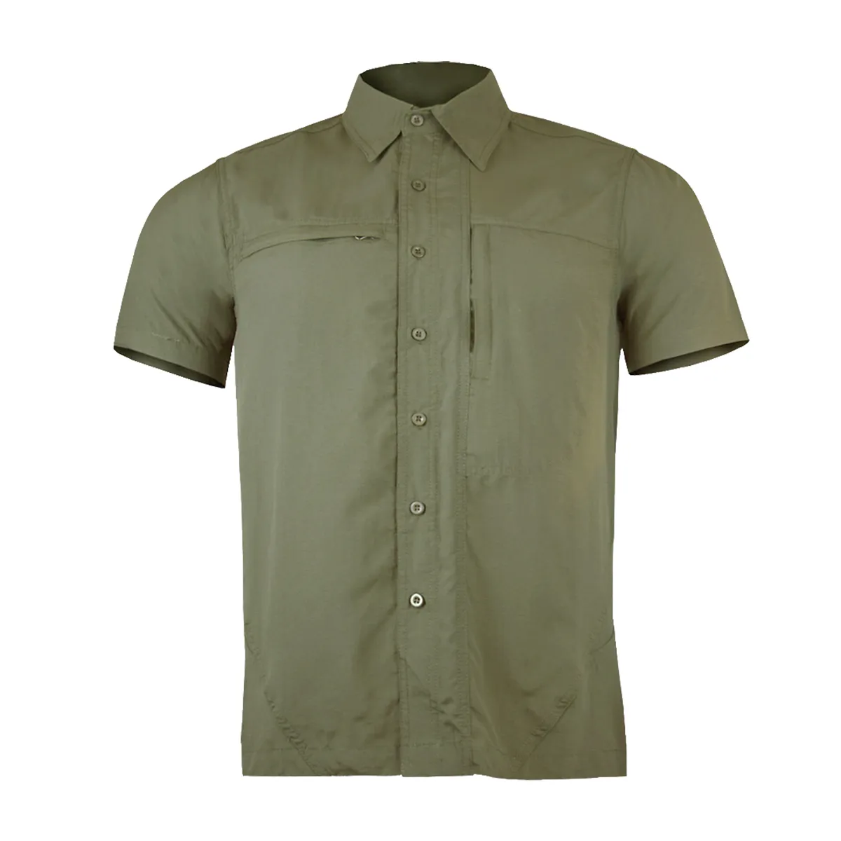 ANDESLAND OUTDOOR APPAREL - Camisa Trekking Ripstop Manga Corta UPF50 Fénec Khaki Hombre