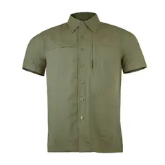 ANDESLAND OUTDOOR APPAREL - Camisa Trekking Ripstop Manga Corta UPF50 Fénec Khaki Hombre