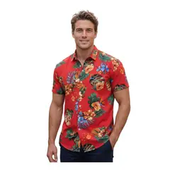 LIKE SHOP - Camisa Guayabera Fashion Hombre Tropical Diseño Calidad 085