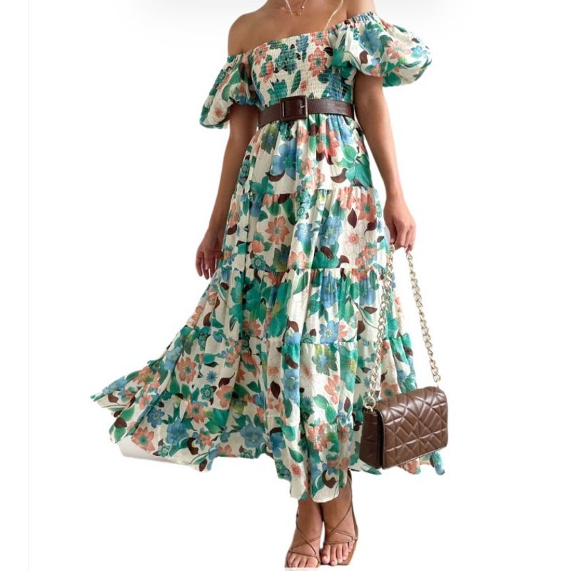 BLWOENS - Vestido casual para Mujer-Verde