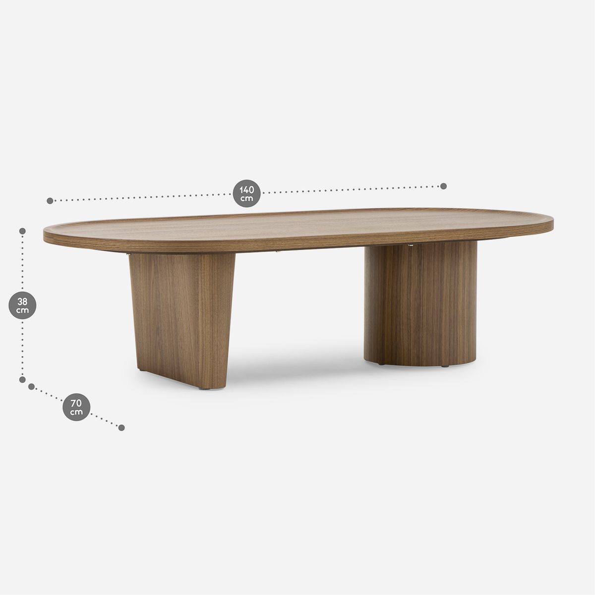 ROSEN - Mesa Centro Denver 140 x 70 cm Café