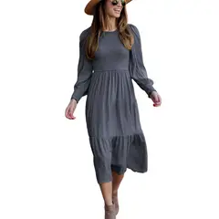 BLWOENS - Vestidos casuales de para mujeres - Gris