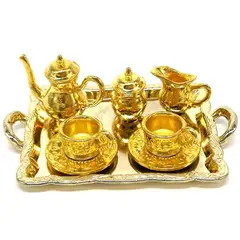 GENERICO - Set coleccion de miniaturas de té de metal. Tamaño 1 a 5 cm
