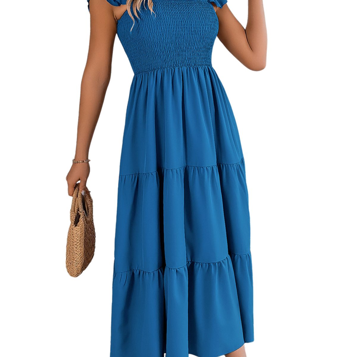 BLWOENS - Vestido casual de verano para mujeres - Azul
