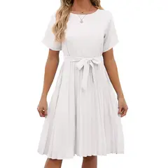 BLWOENS - Vestido casual de verano para mujeres - Blanco