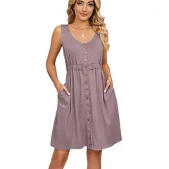 BLWOENS - Vestido casual de verano para mujeres - Violeta