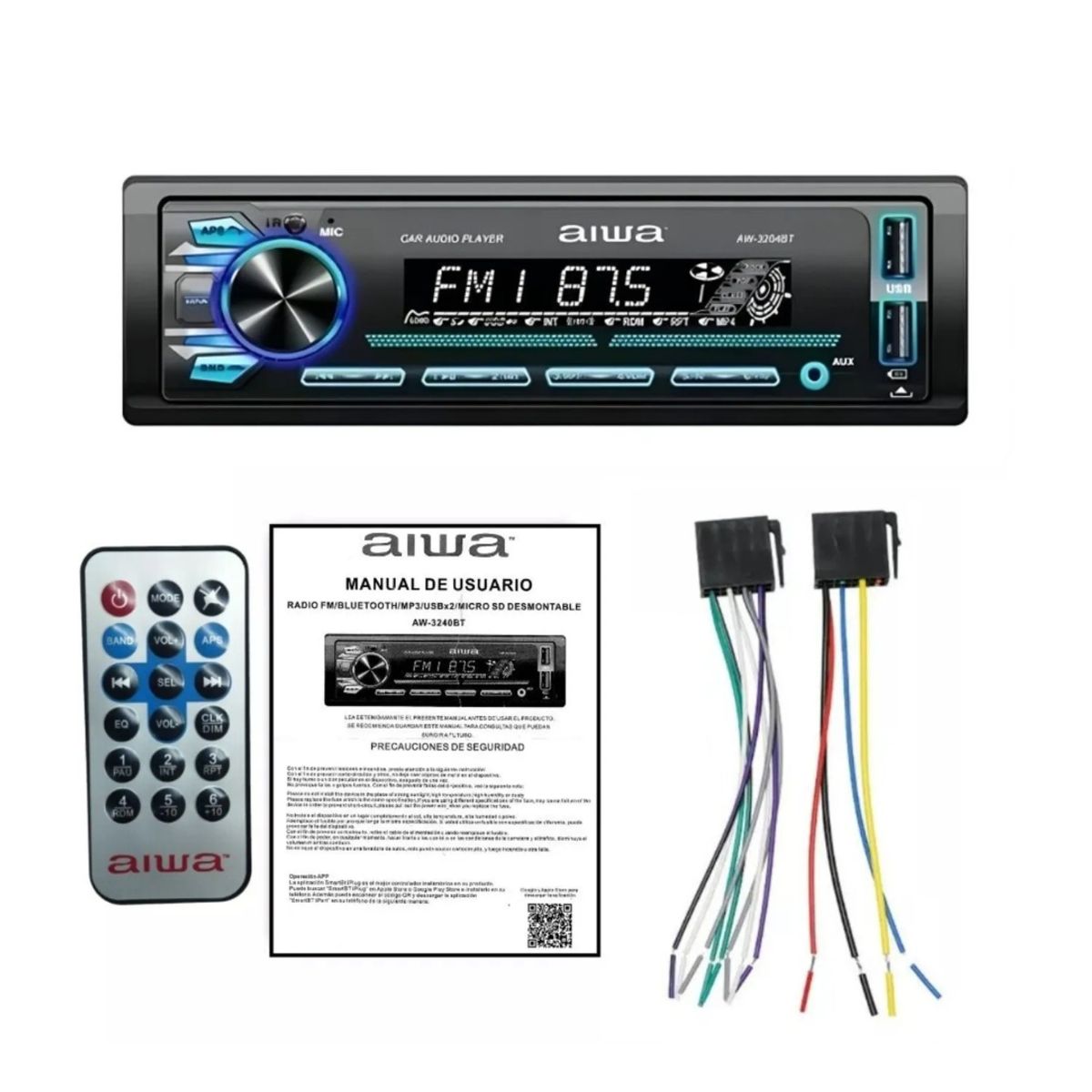 AIWA - RADIO DE AUTO AIWA AW-3240BT USB
