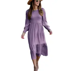 BLWOENS - Vestidos casuales de para mujeres - Violeta.-
