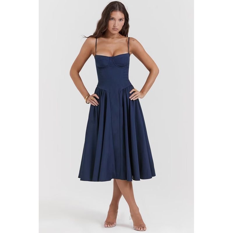 BLWOENS - Vestido casual para Mujer-Azul