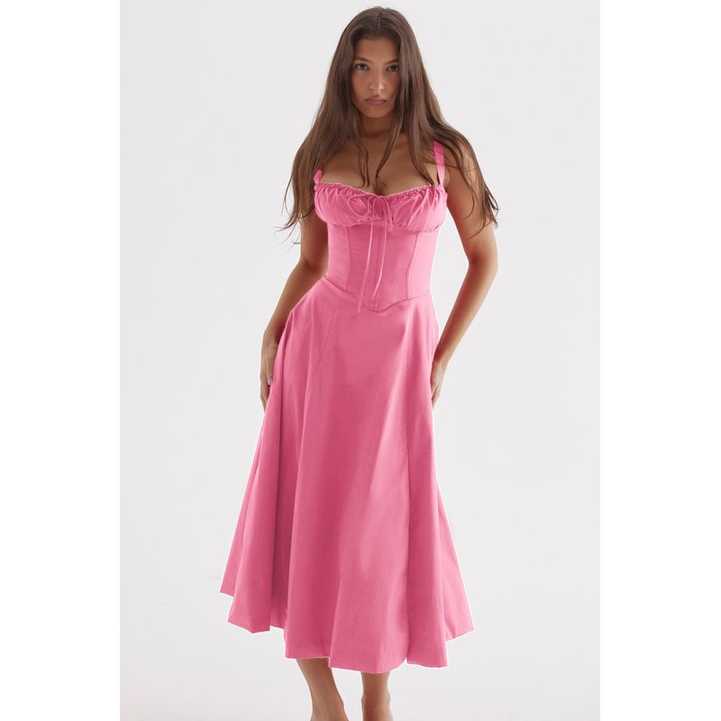 BLWOENS - Vestido casual para Mujer-Rosa