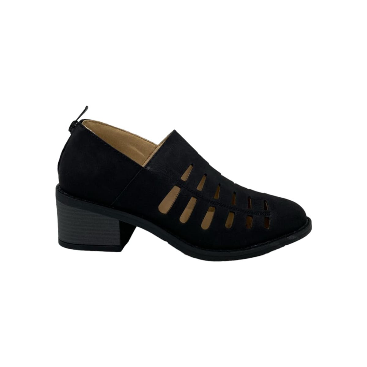HERIEL - Zapato Negro Perforado Mujer