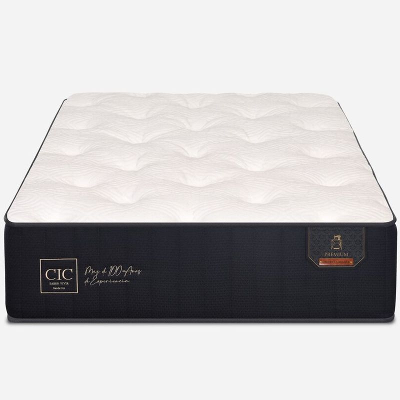 BLOCCARE - Cama Tradicional 1P Box 13cm Colchon Premium Patas Metalicas L200 cm.