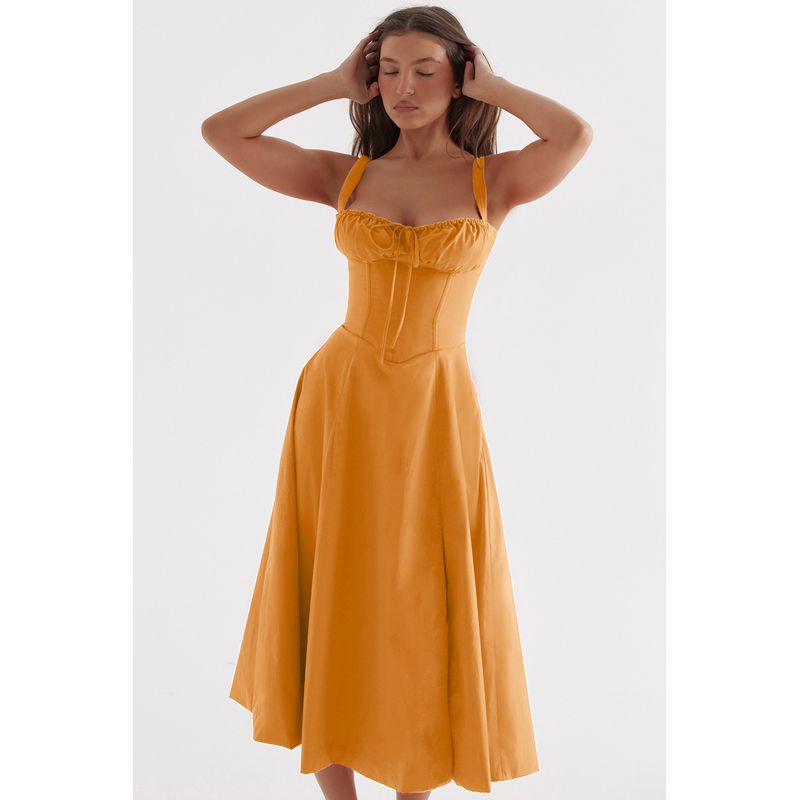 BLWOENS - Vestido casual para Mujer-Naranja