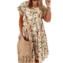 BLWOENS - Vestido casual para Mujer-Beige